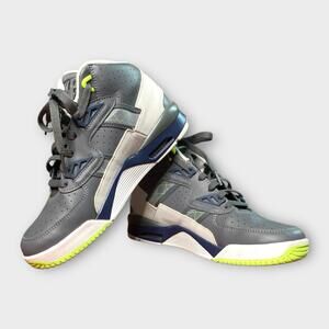 Nike Air Trainer SC High Youth Boys Size 6 Gray Neon Green Retro Sneakers